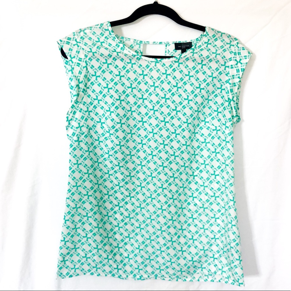 The Limited Teal Patterned Blouse Size Small